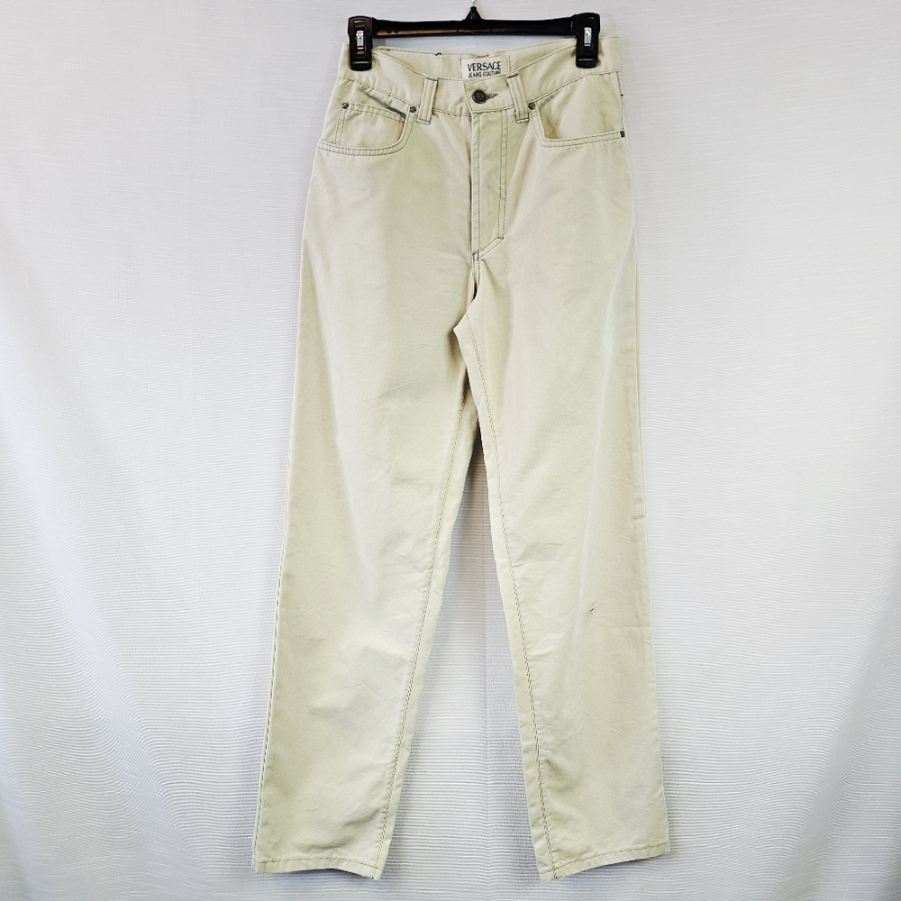 Vintage Versace Jeans Couture Straight Leg Jean Pastel Green size 28